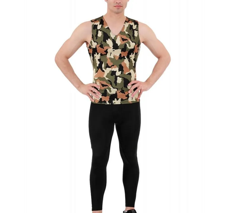 Insta Slim Camo Activewear Sleeveless V- Neck 3VAT0N1 by InstantFigure - InstaSlim - InstantRecoveryMD