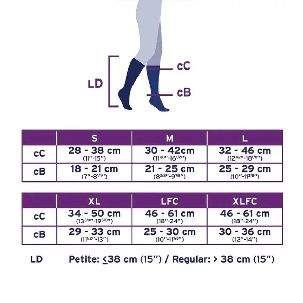 JOBST Opaque 20-30 mmHg Knee High Stockings, Open Toe, Natural