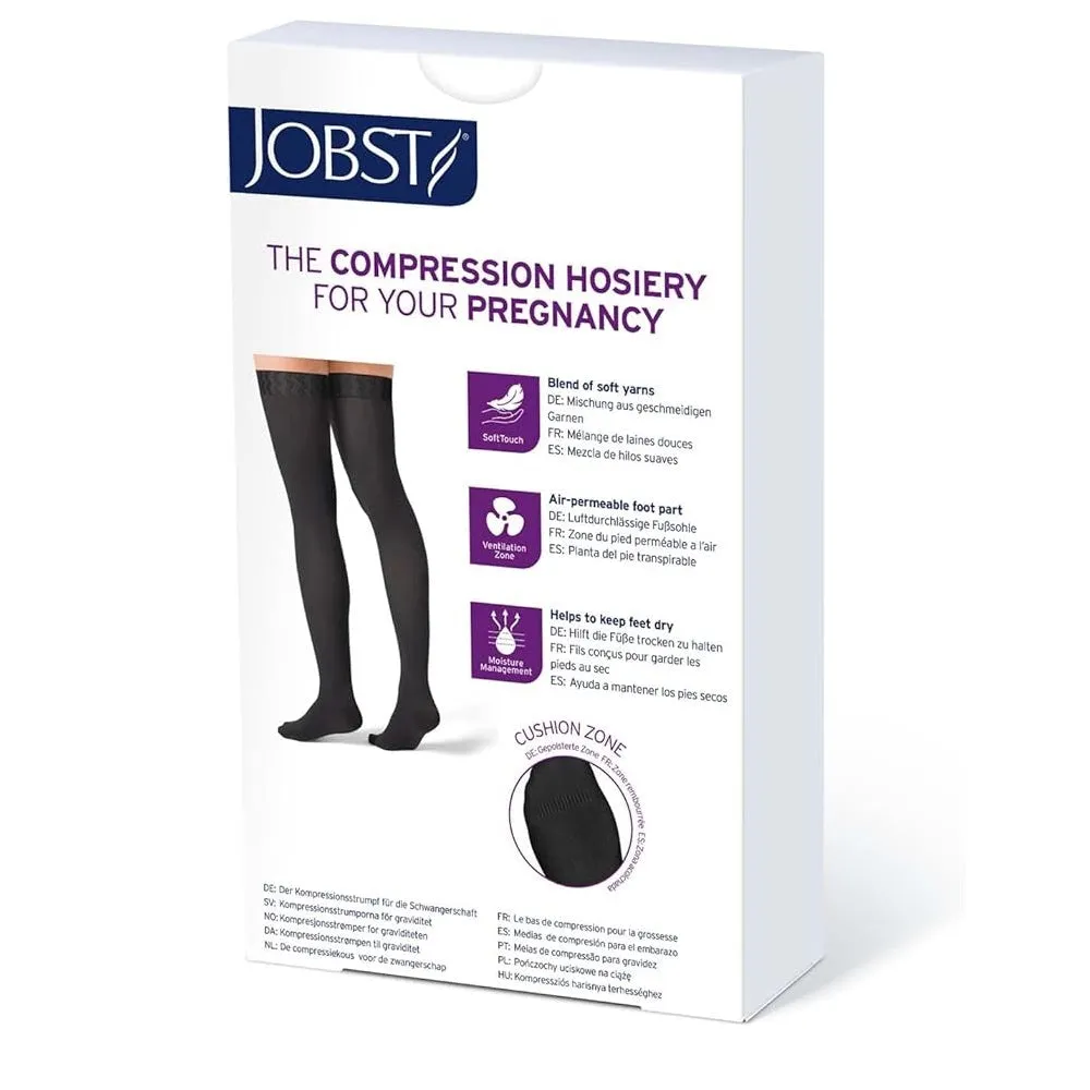 JOBST Opaque Maternity 20-30 mmHg Thigh High, Closed Toe, Cranberry