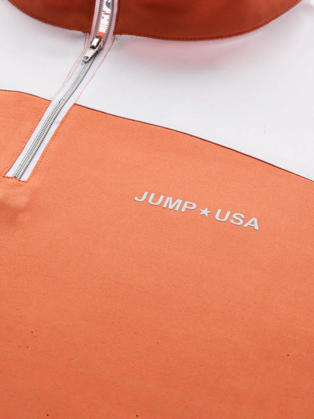 JUMP USA Outdoor Men Coral & White Rapid-Dry Solid T-Shirts