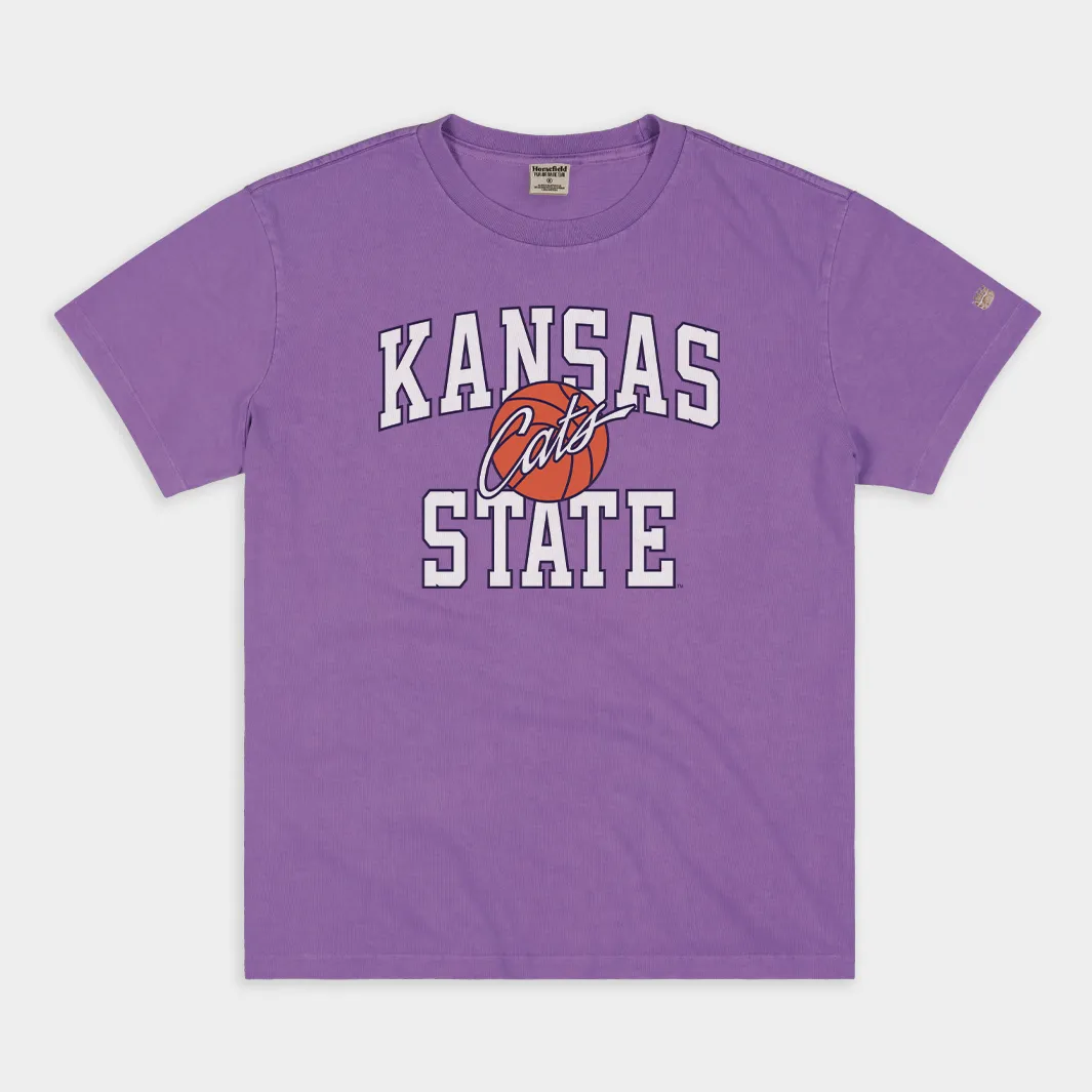Kansas State Basketball Script "Cats" Vintage Heavyweight Tee