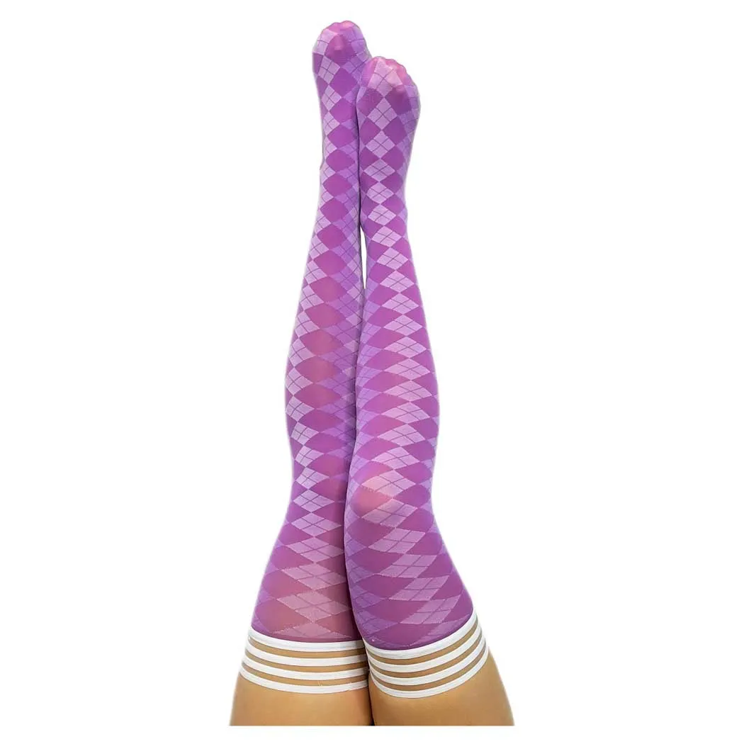 Kix'ies Par 4 Argyle Thigh Highs