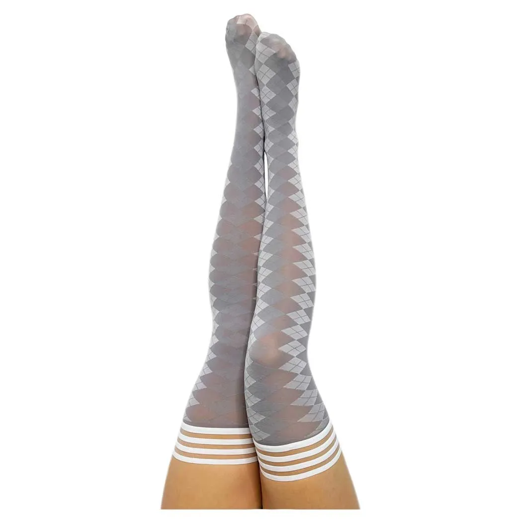 Kix'ies Par 4 Argyle Thigh Highs