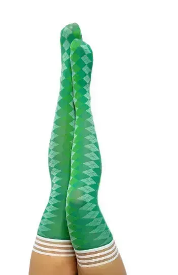 KIXIES PAR 4 - GREEN ARGYLE SIZE A