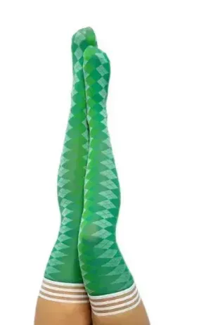 KIXIES PAR 4 - GREEN ARGYLE SIZE A