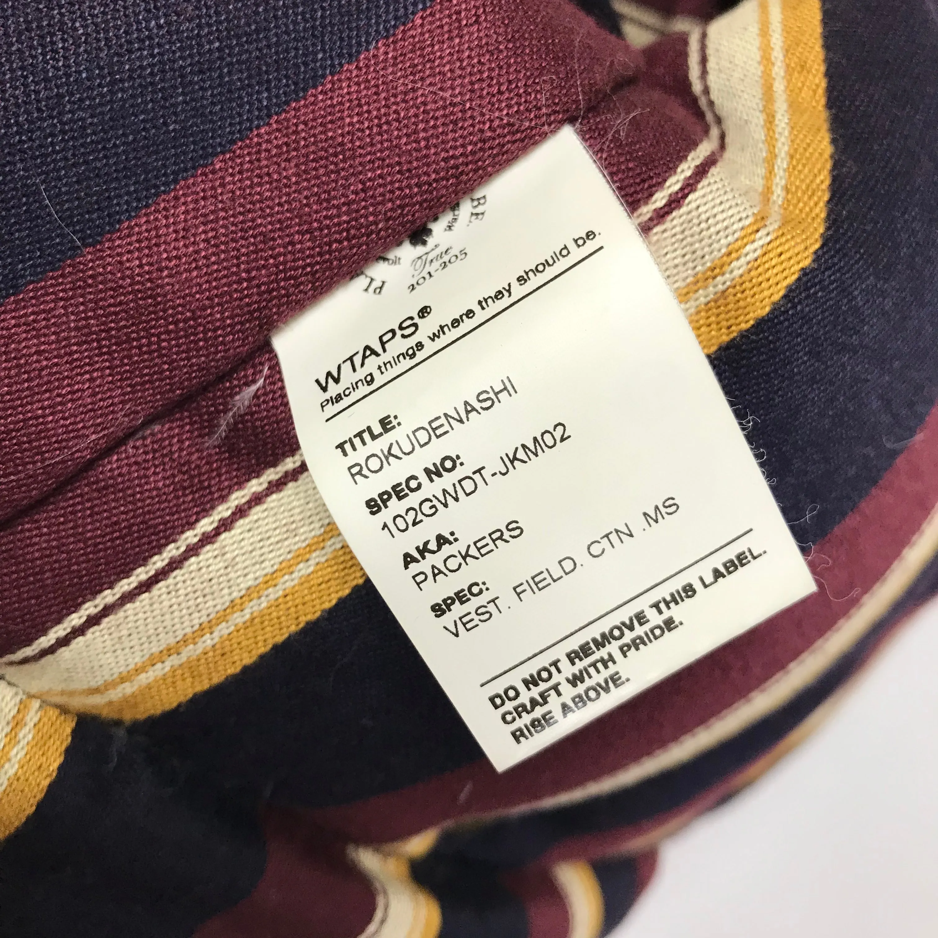 [L] WTaps Rokudenashi Packers Down Vest Brown