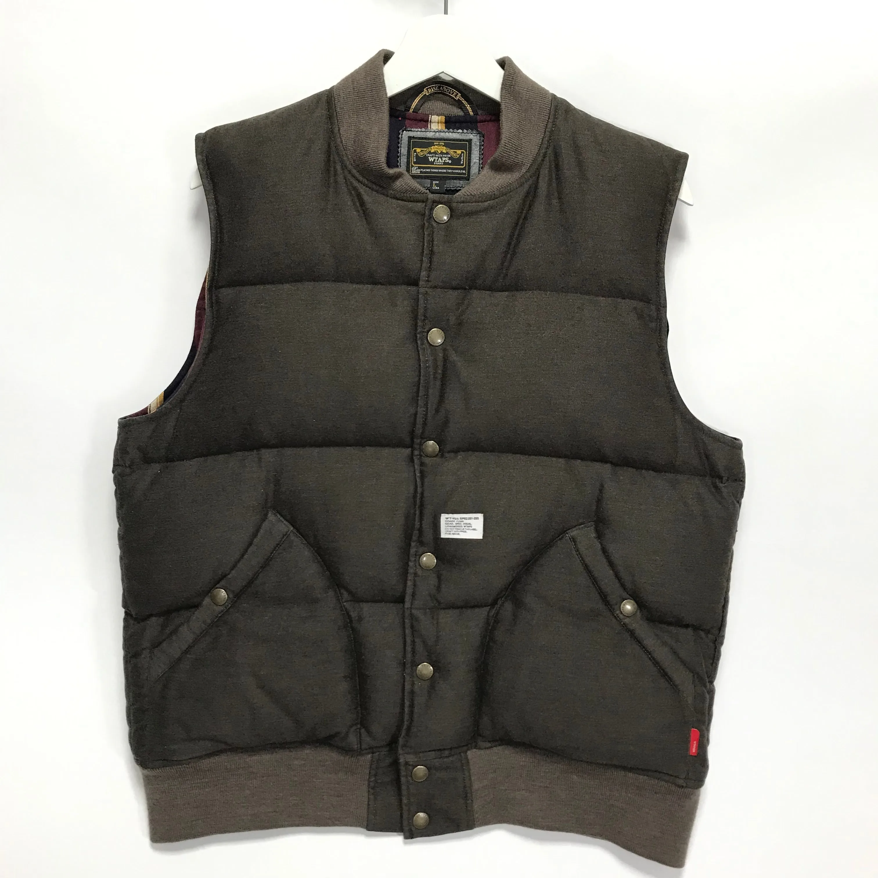 [L] WTaps Rokudenashi Packers Down Vest Brown