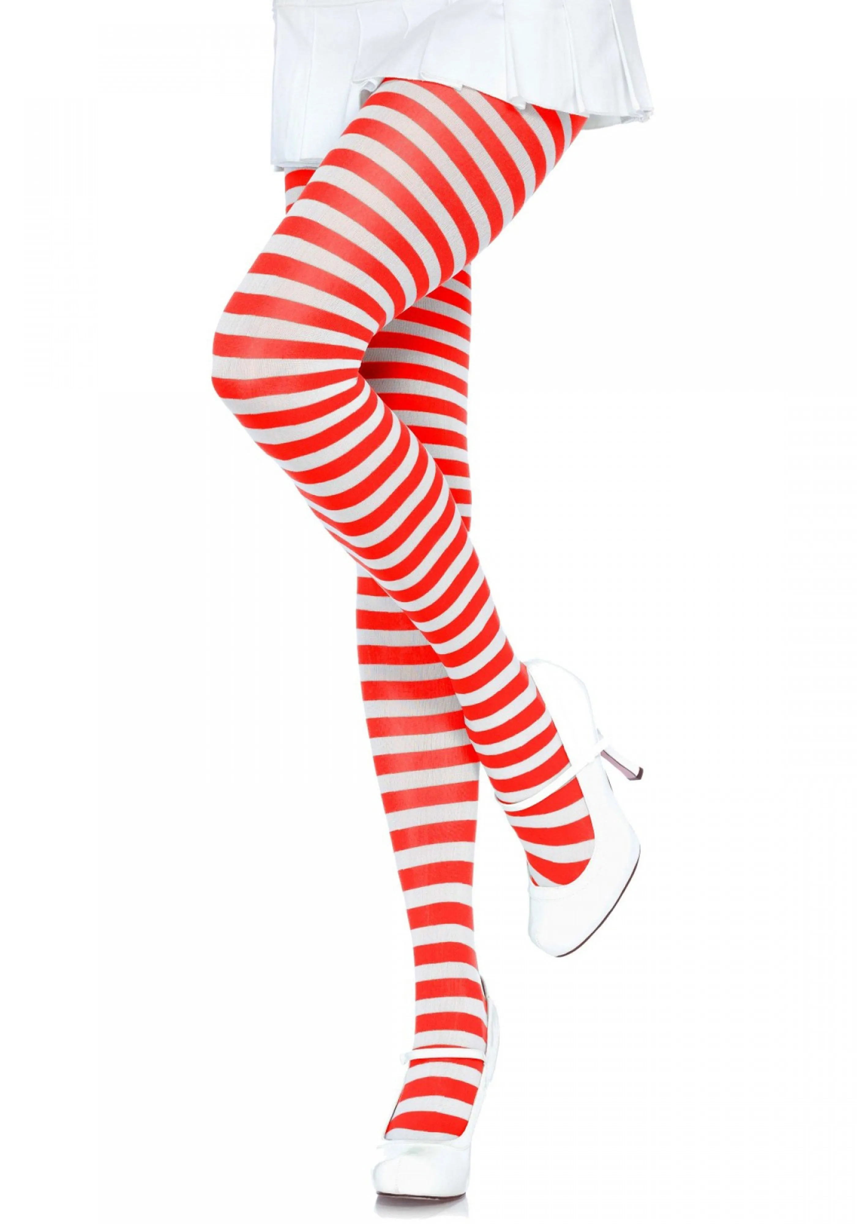 LacyNighty™ Nylon Striped Pantyhose