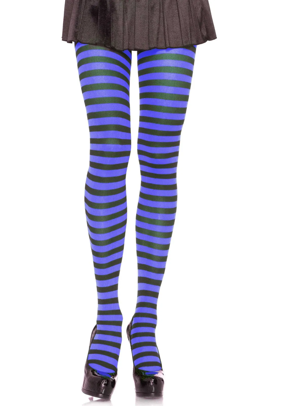 LacyNighty™ Nylon Striped Pantyhose