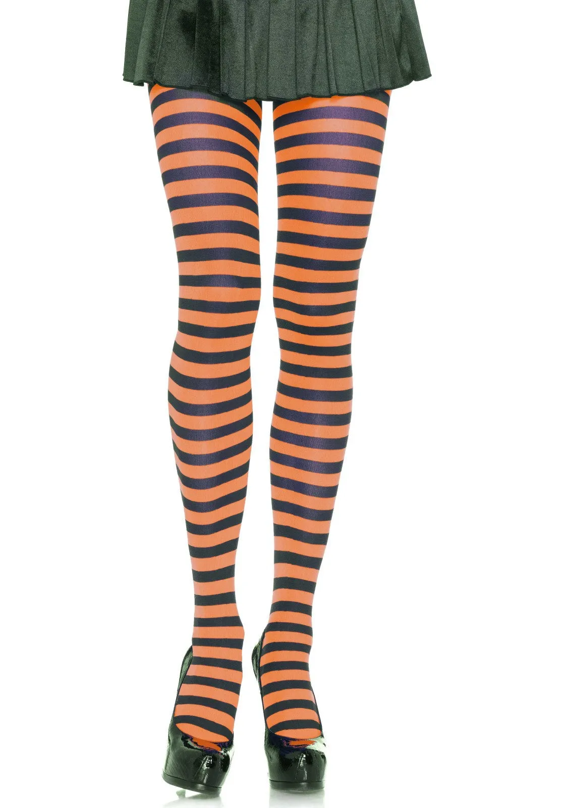 LacyNighty™ Nylon Striped Pantyhose