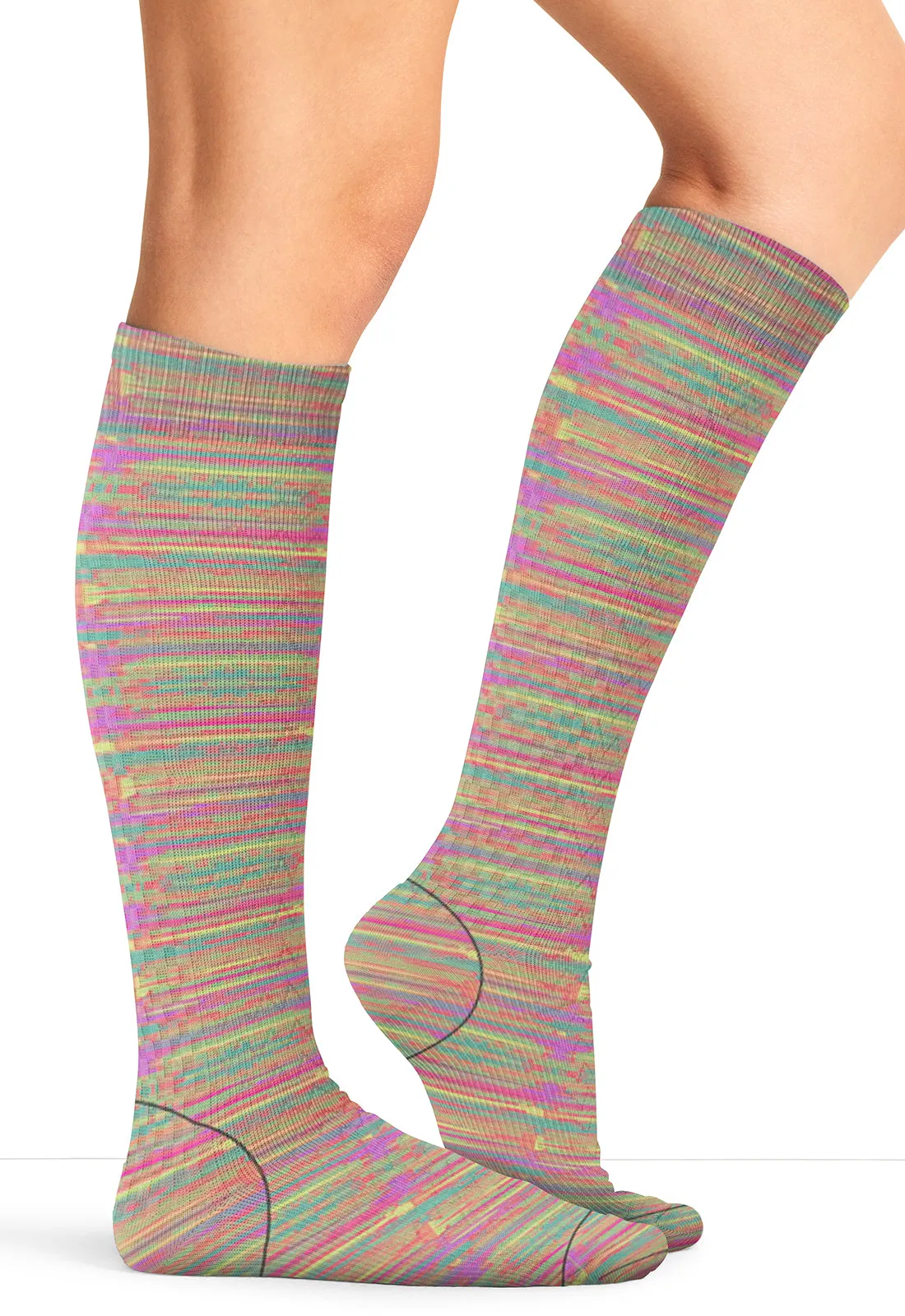 Legwear LXSUPPORT Knee High 15-20 mmHg Compression Socks Bright Space