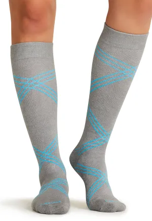 Legwear LXSUPPORT Knee High 15-20 mmHg Compression Socks Twisted Turquoise