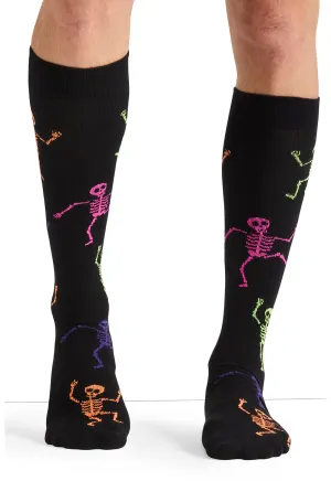 Legwear MPRINTSUPPORT Men's 10-15mmHg Compression Socks Dancing Skeletons
