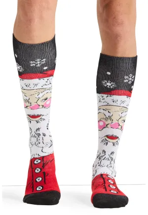 Legwear MPRINTSUPPORT Men's 10-15mmHg Compression Socks Santa Smiles