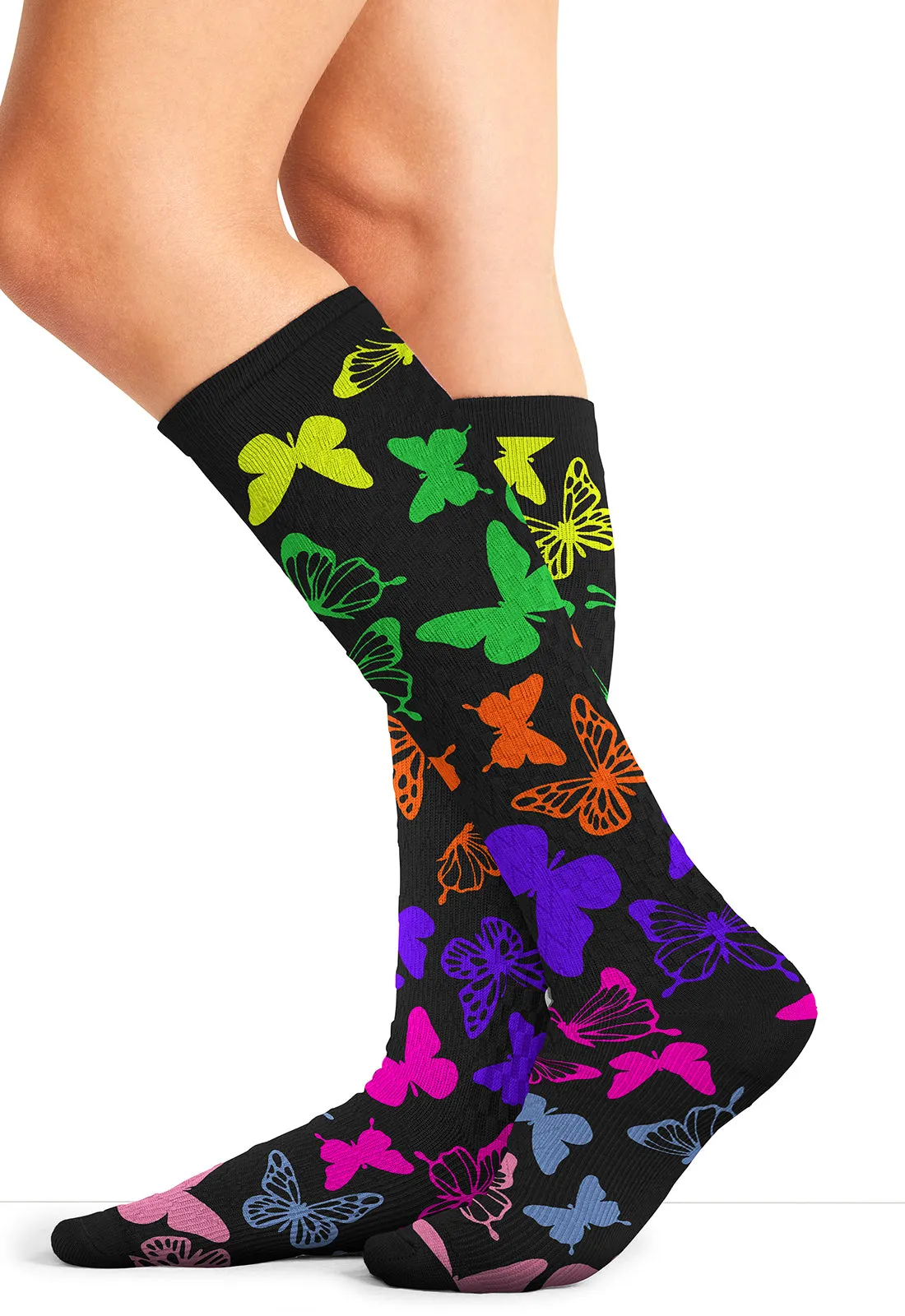 Legwear PRINTSUPPORT Women's 10-15mmHg Compression Socks Anti Social Butterflies