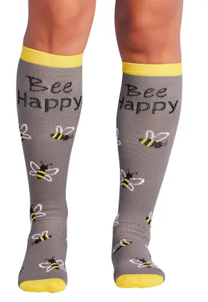Legwear PRINTSUPPORT Women's 10-15mmHg Compression Socks Bee Happy