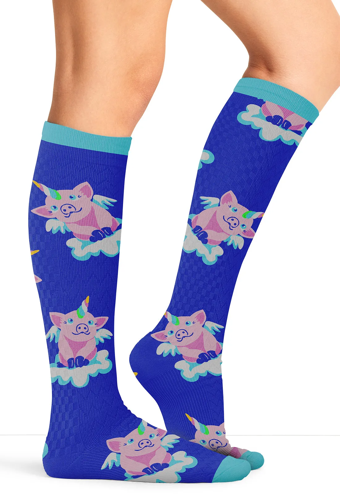 Legwear PRINTSUPPORT Women's 10-15mmHg Compression Socks Flying Magic