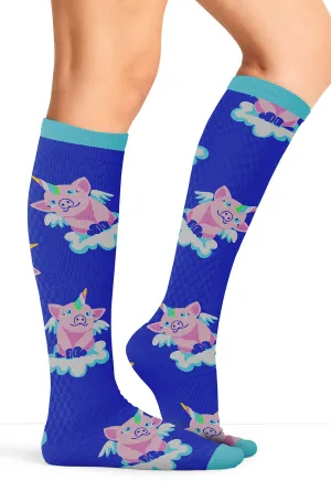 Legwear PRINTSUPPORT Women's 10-15mmHg Compression Socks Flying Magic