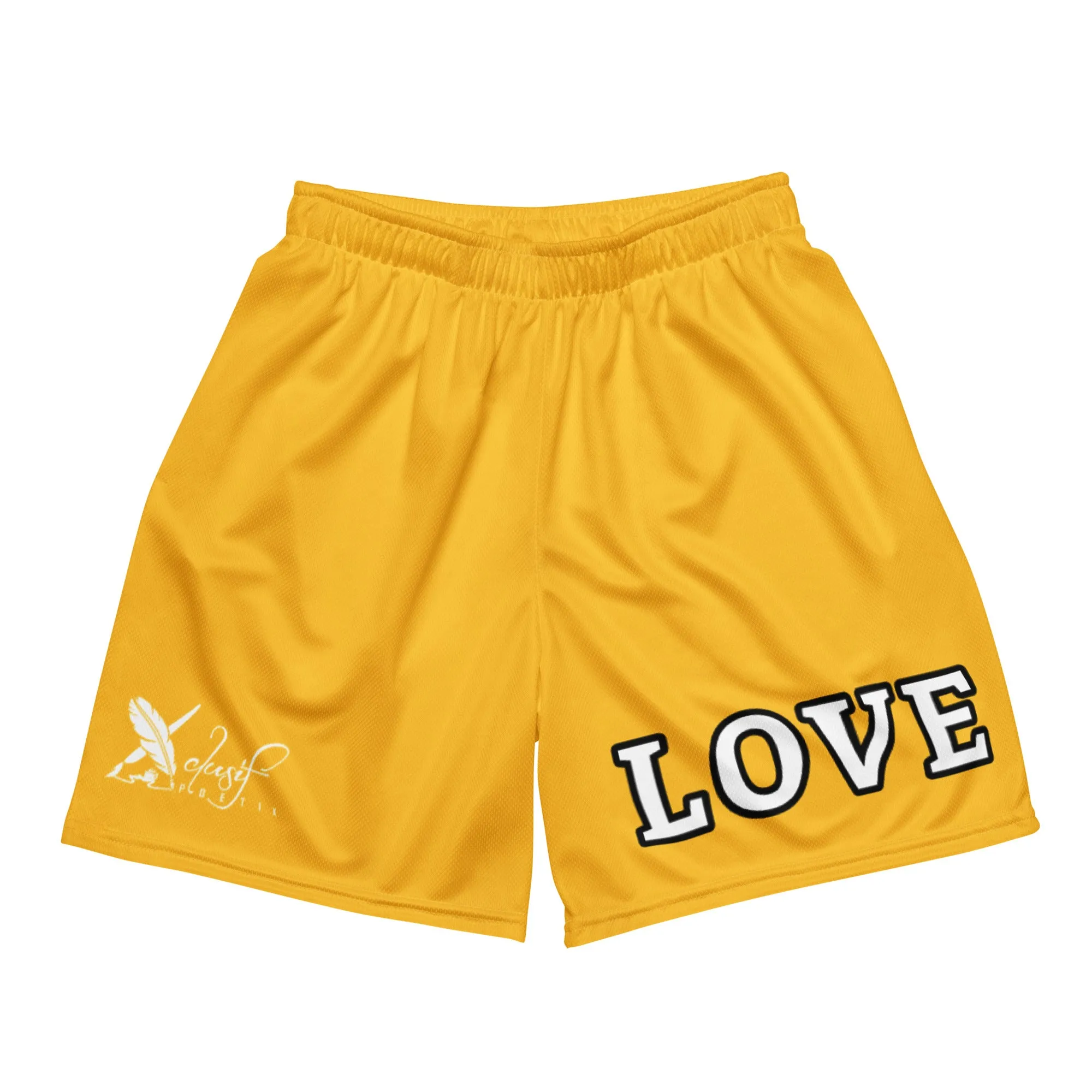 LOVE BY XCLUSIF POETIX YELLOW Unisex mesh shorts