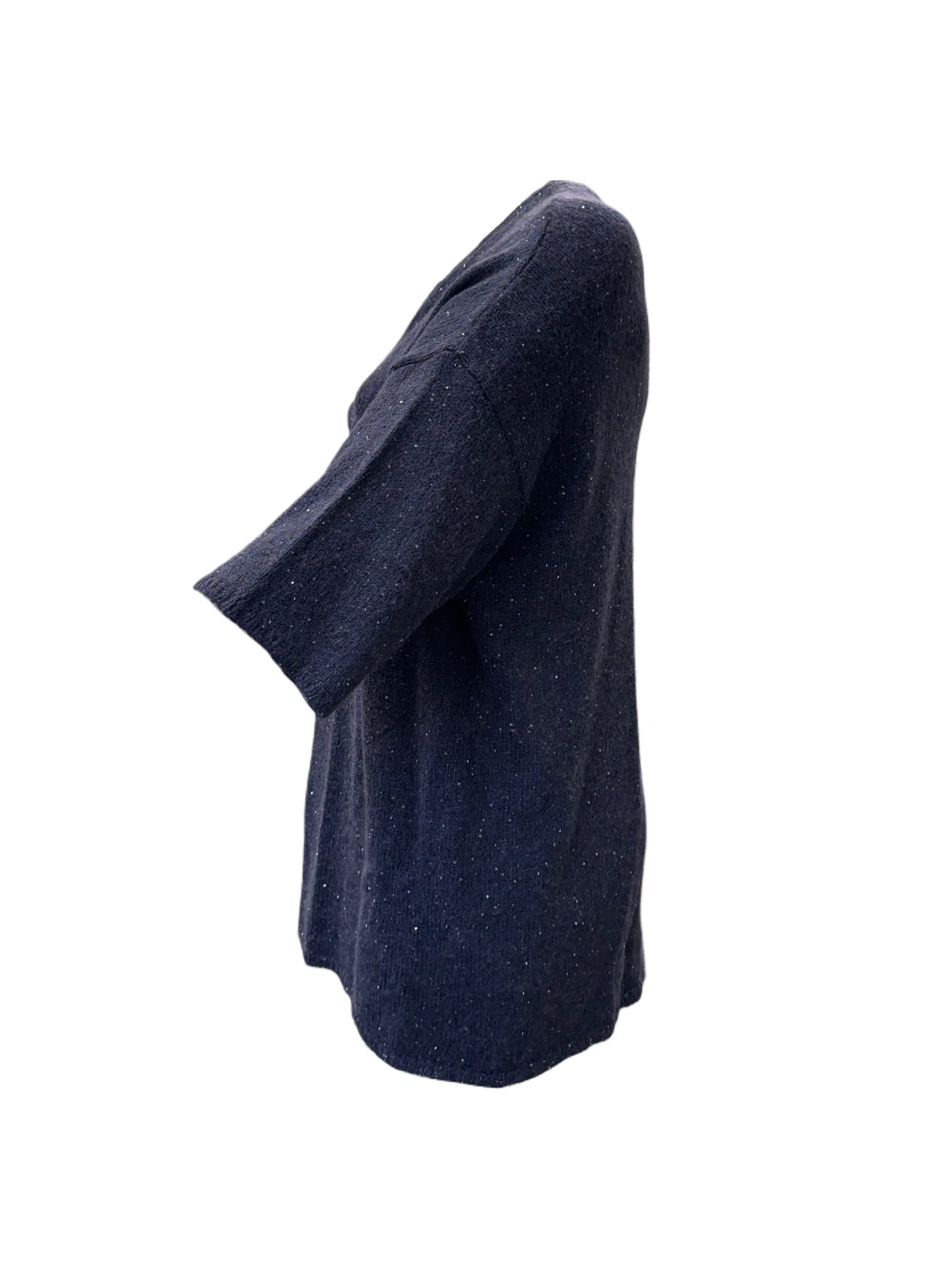 Marina Rinaldi Women's Navy Maine Open Front Cardigan NWT