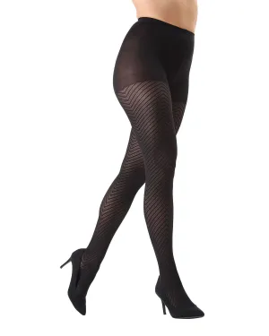 Memoi Chevron Control-Top Medium-Weight Smoothing Tights - Mo-316