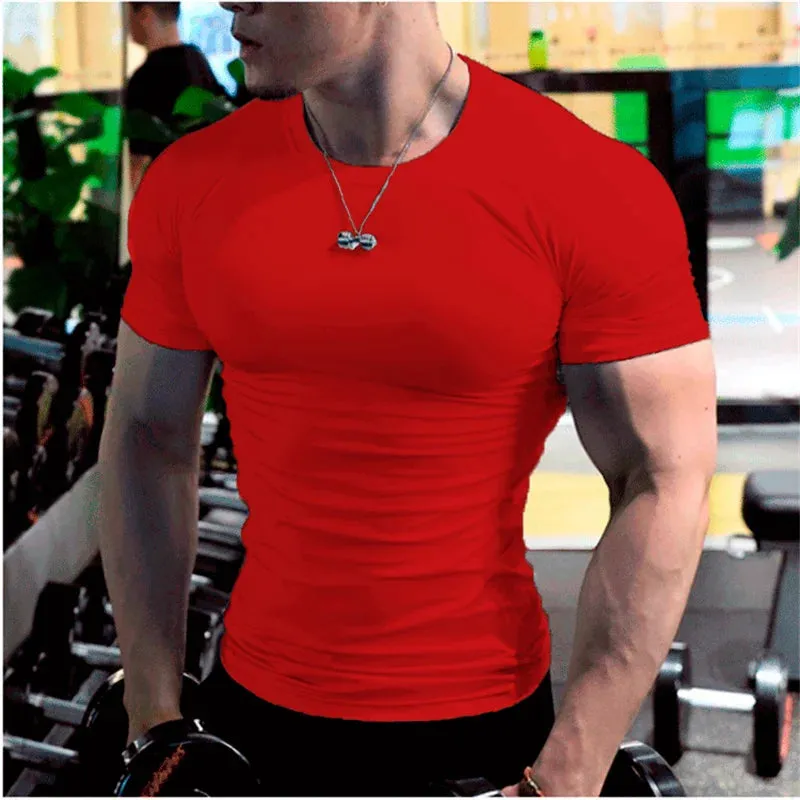 Men Compression Fitness Shirts Short Sleeve
