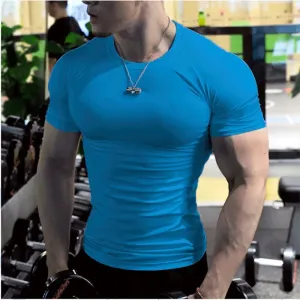 Men Compression Fitness Shirts Short Sleeve
