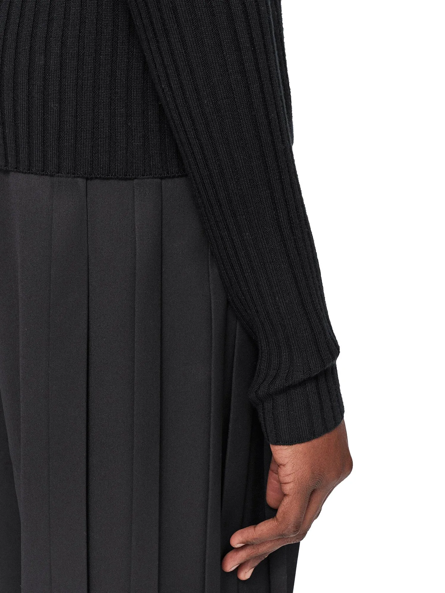 Merino Silk Rib High Neck Jumper