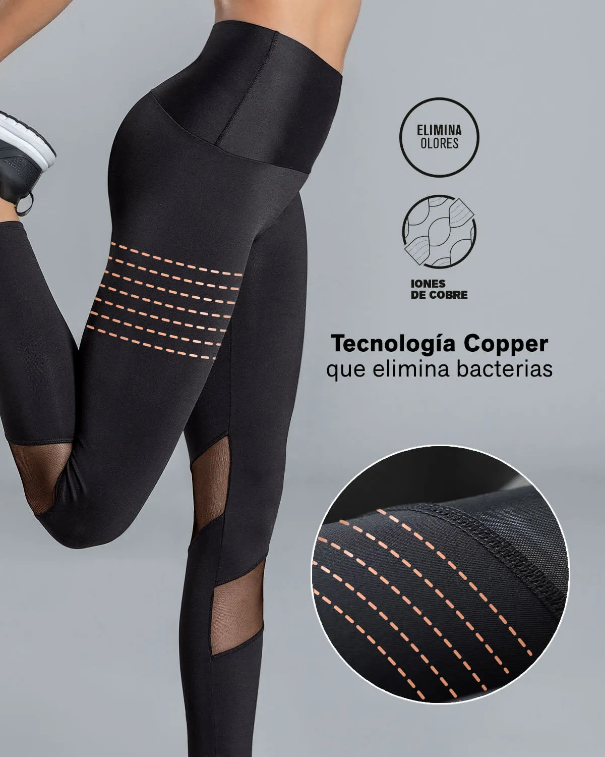 Mid-Rise Mesh Cutout Shaper Legging