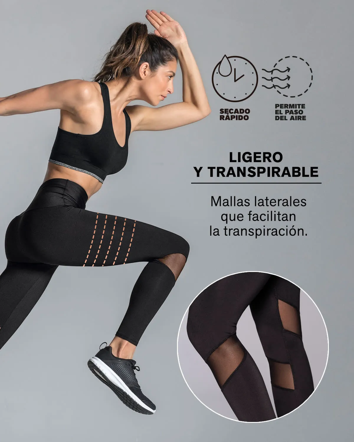 Mid-Rise Mesh Cutout Shaper Legging