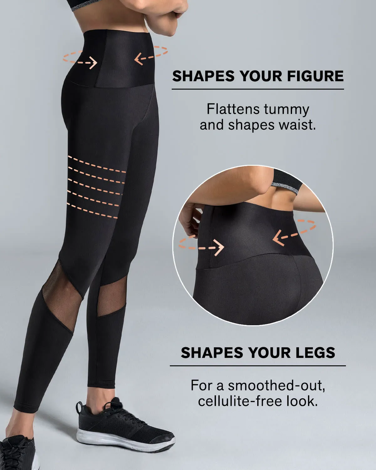 Mid-Rise Mesh Cutout Shaper Legging