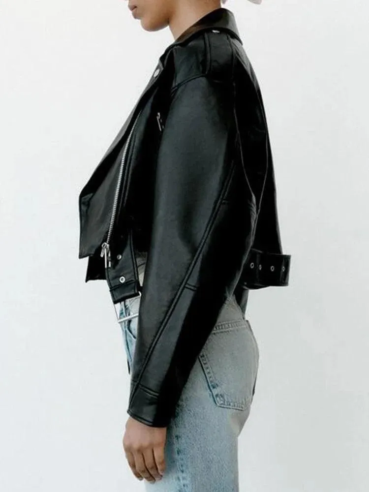 Motorcycle Leather Short Jacket