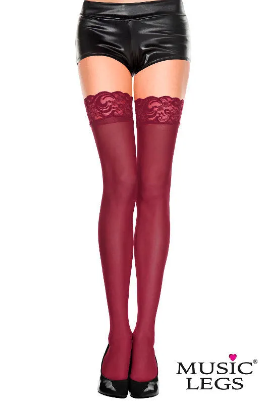 Music Legs Lace Top Sheer Thigh High ML4110