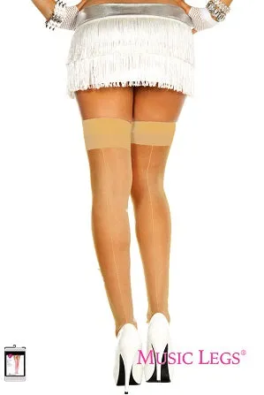 Music Legs Sheer Backseam Thigh High ML4102