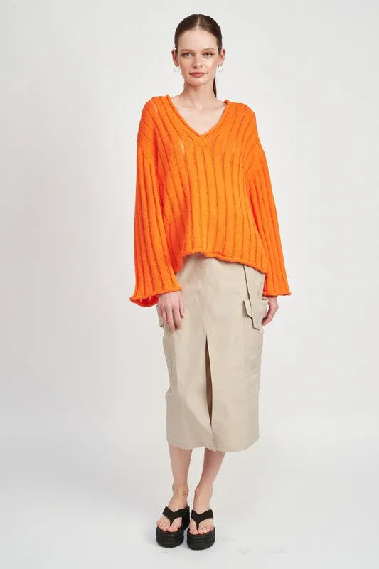 NIGHTLY OVERSIZED RIB KNIT SWEATER