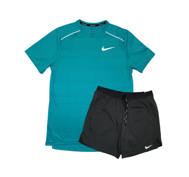 Nike 1.0 Miler and Flex Stride Shorts Set - Dusty Cactus/Black