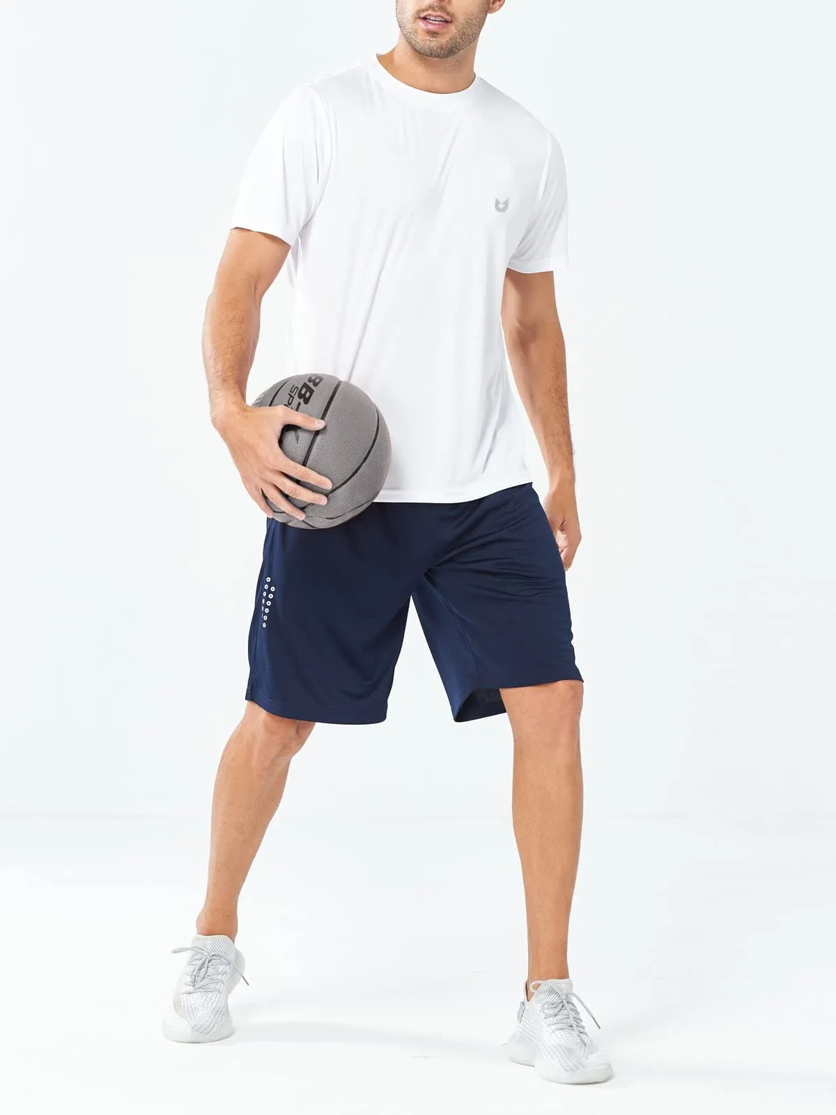 NORTHYARD Men's 10" Athletic Basketball Shorts Workout Gym Quick Dry Shorts Lightweight Mesh Training Shorts for Men Exercise Navy