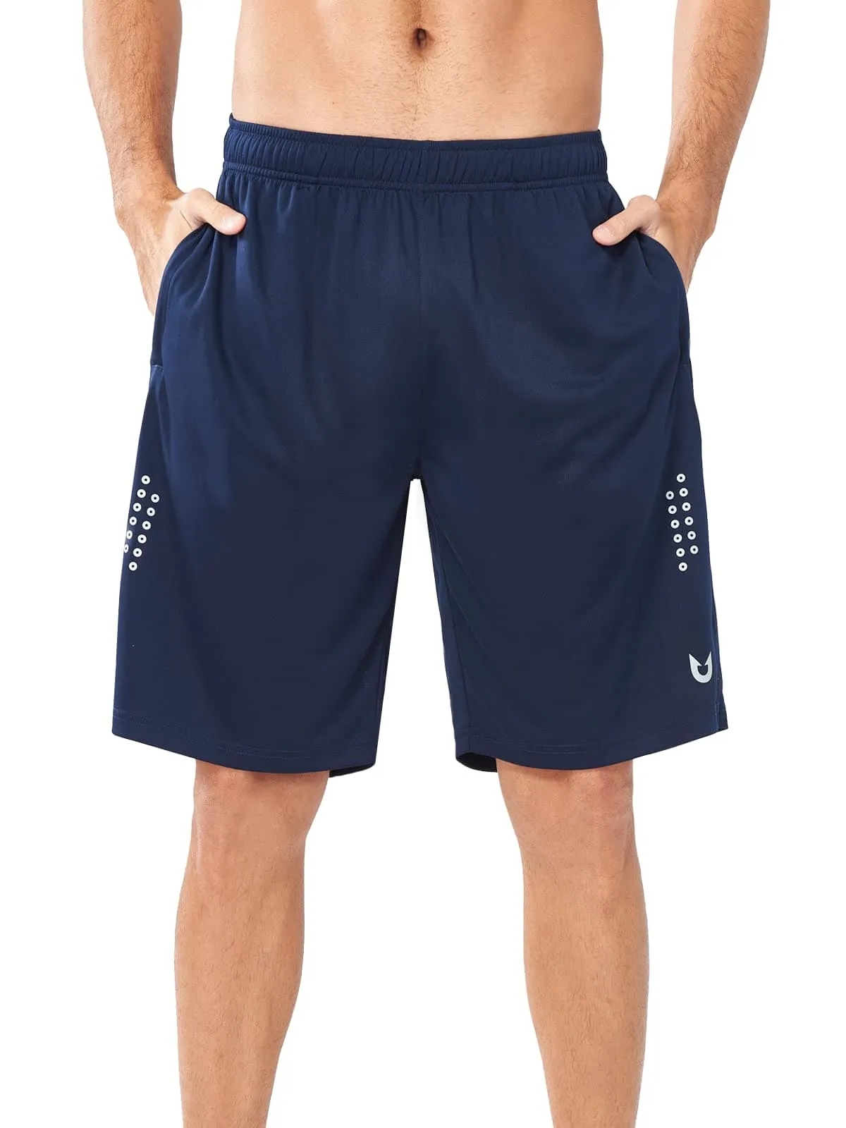 NORTHYARD Men's 10" Athletic Basketball Shorts Workout Gym Quick Dry Shorts Lightweight Mesh Training Shorts for Men Exercise Navy