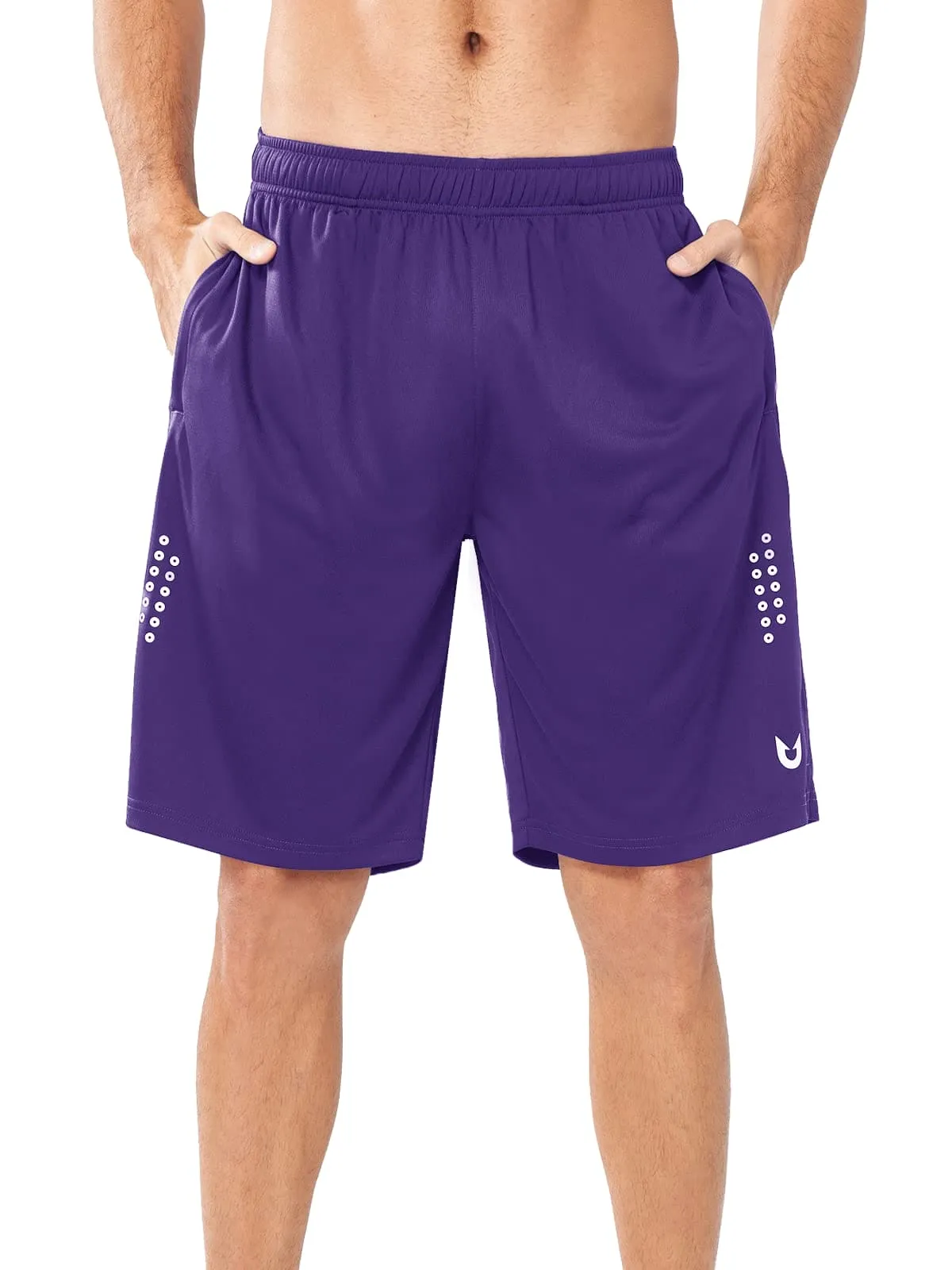 NORTHYARD Men's 10" Athletic Basketball Shorts Workout Gym Quick Dry Shorts Lightweight Mesh Training Shorts for Men Exercise Purple