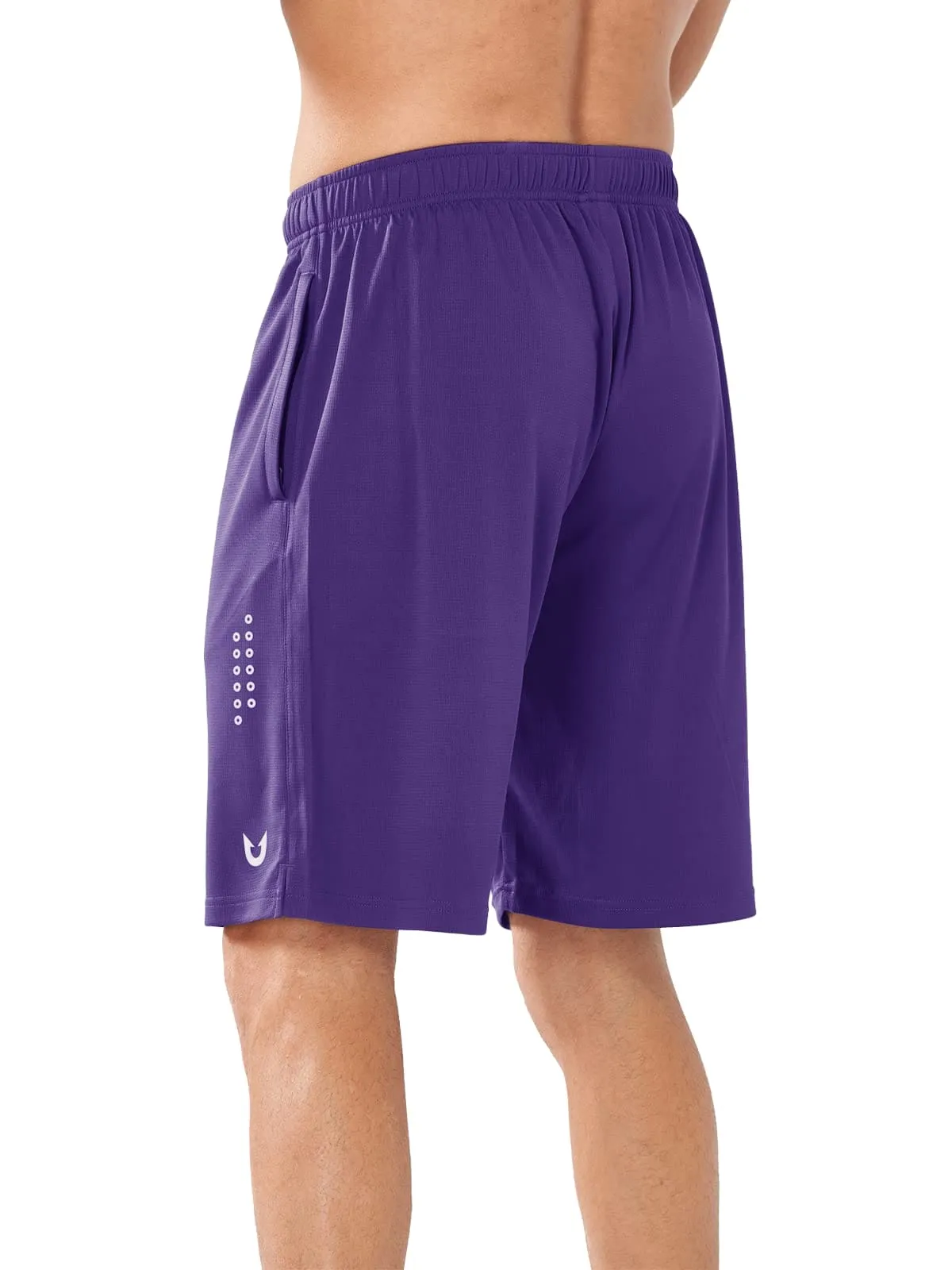 NORTHYARD Men's 10" Athletic Basketball Shorts Workout Gym Quick Dry Shorts Lightweight Mesh Training Shorts for Men Exercise Purple