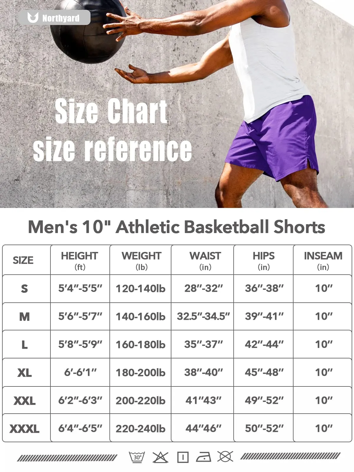NORTHYARD Men's 10" Athletic Basketball Shorts Workout Gym Quick Dry Shorts Lightweight Mesh Training Shorts for Men Exercise Purple