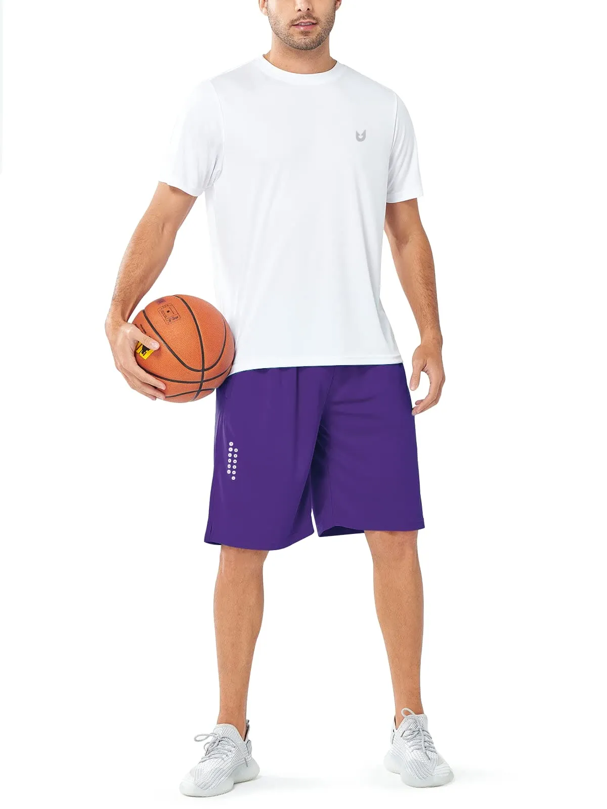 NORTHYARD Men's 10" Athletic Basketball Shorts Workout Gym Quick Dry Shorts Lightweight Mesh Training Shorts for Men Exercise Purple