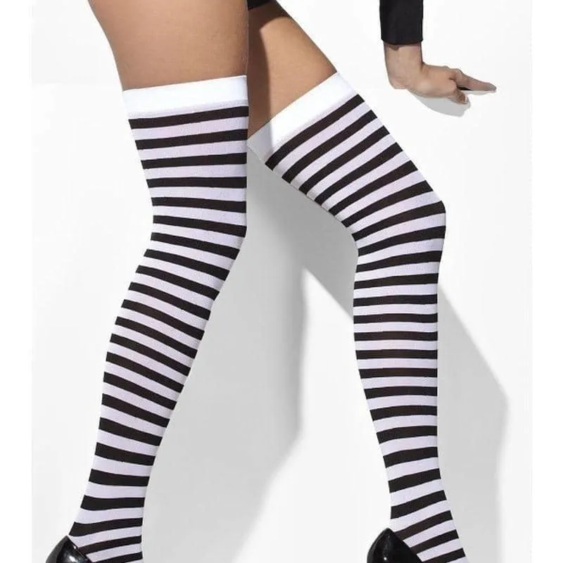 Opaque Hold Ups Adult Black White 42748