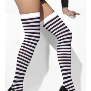 Opaque Hold Ups Adult Black White 42748