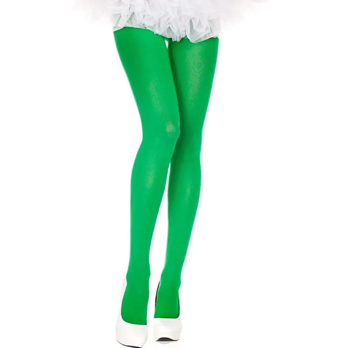 Opaque Pantyhose, Neon Green