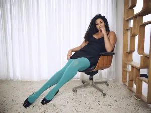 Opaque Tights 80 Denier Aqua Tranquility - ELLE