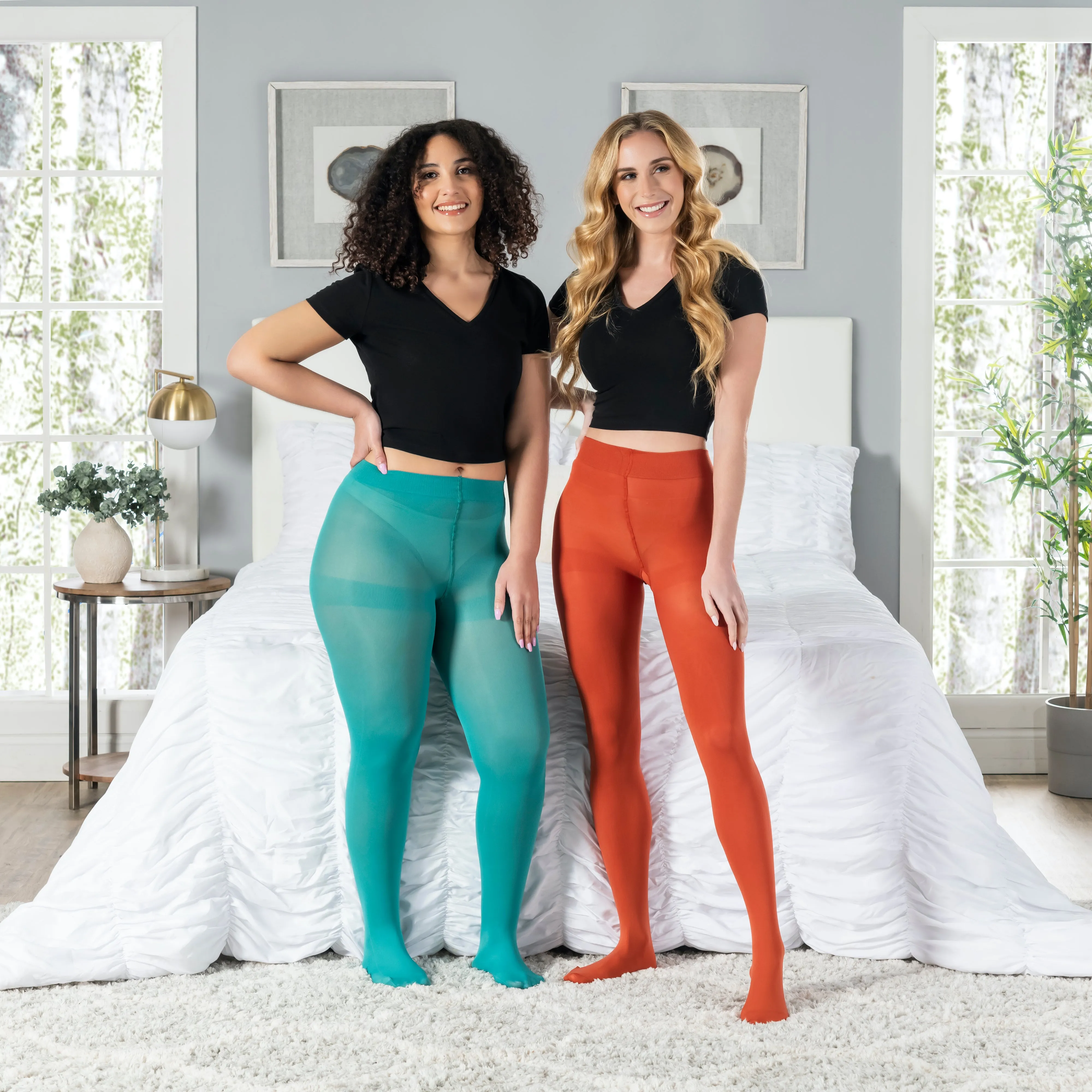 Opaque Tights 80 Denier Aqua Tranquility - ELLE
