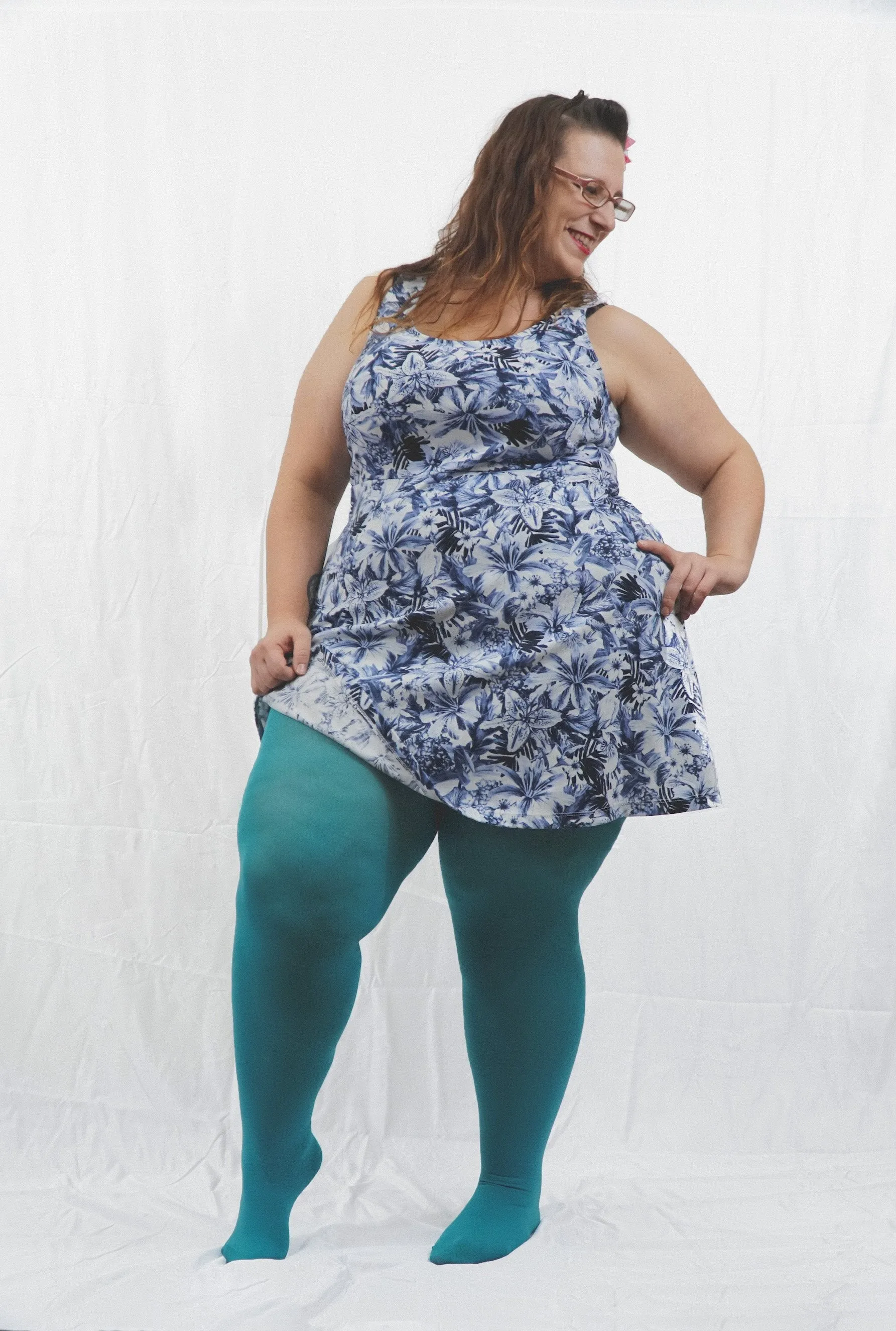 Opaque Tights 80 Denier Aqua Tranquility - ELLE