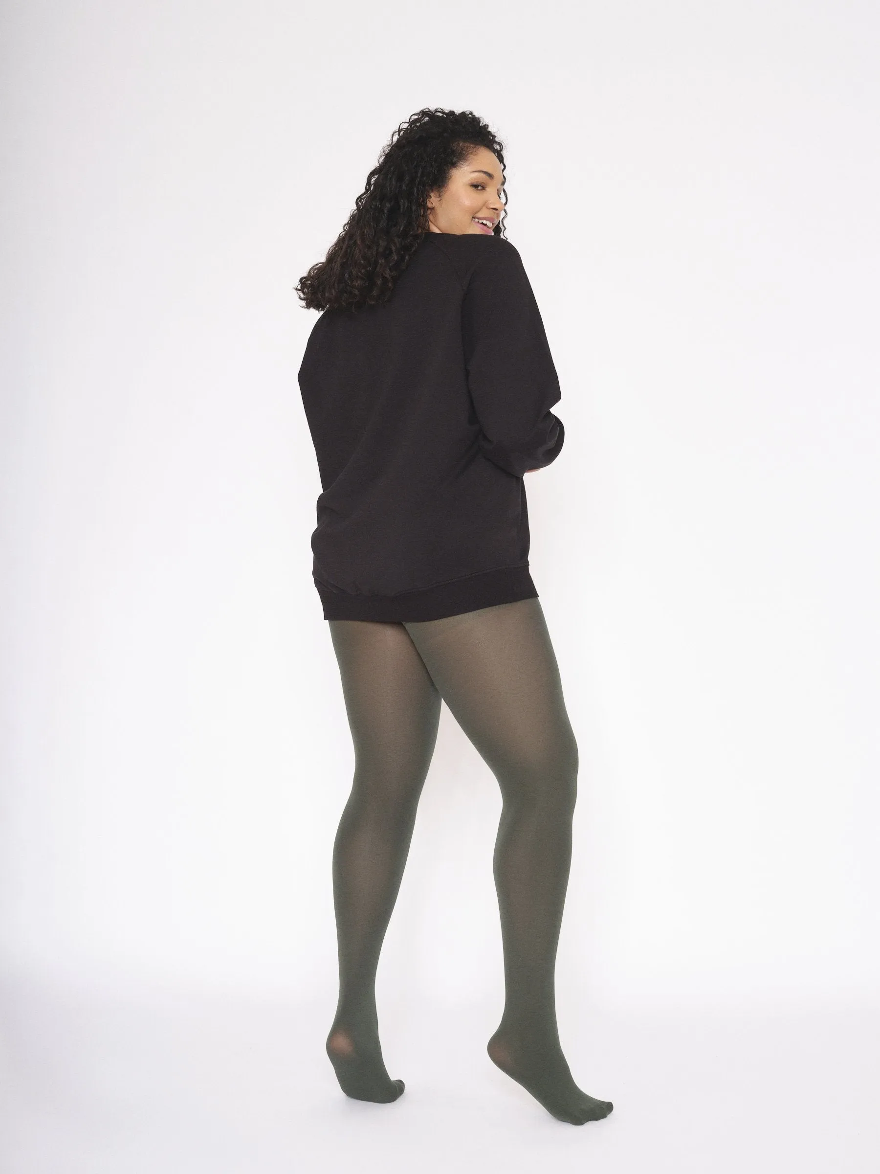 Opaque Tights 80 Denier Forest Green - ELLE