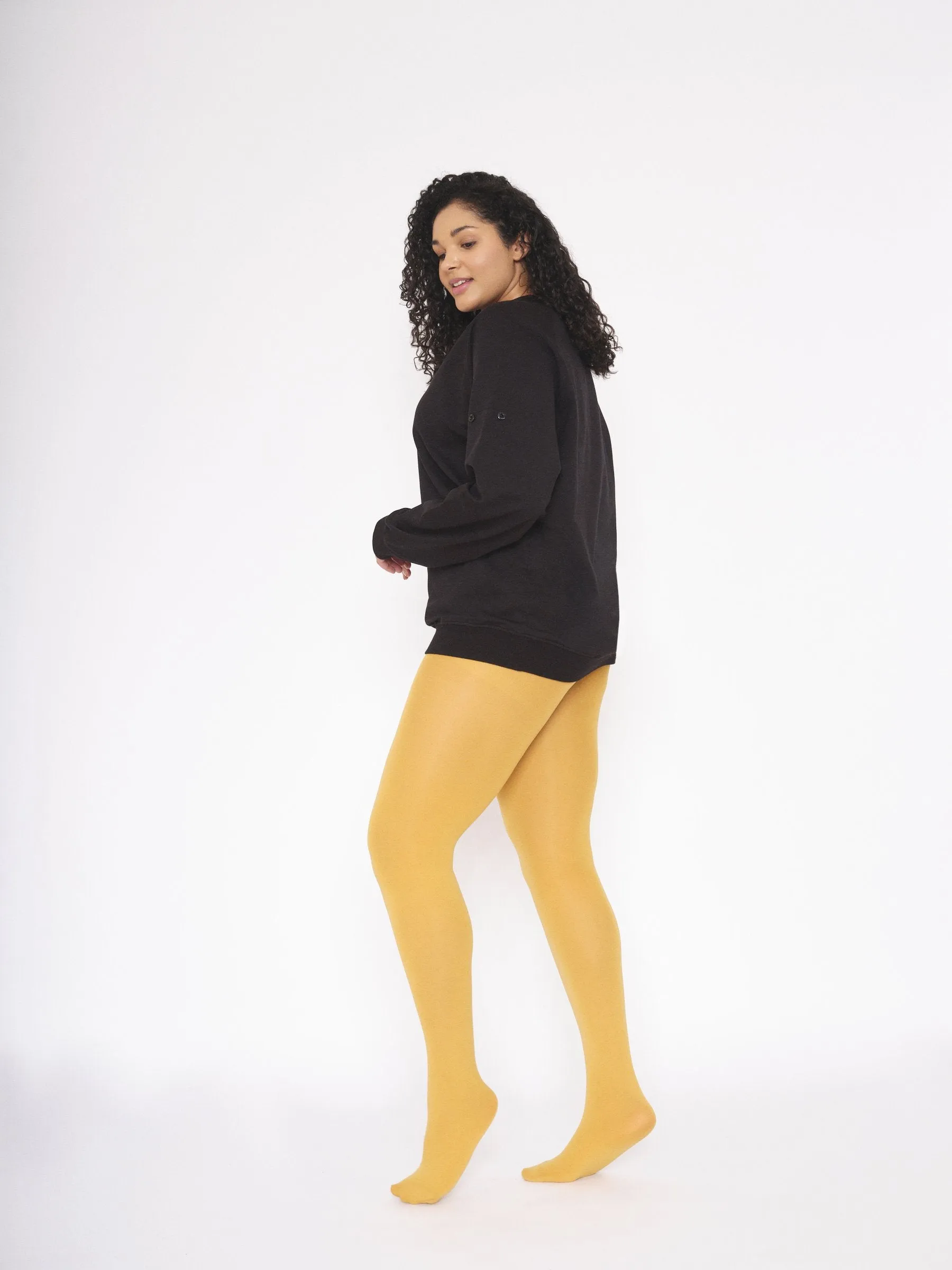 Opaque Tights 80 Denier Spicy Mustard - ELLE